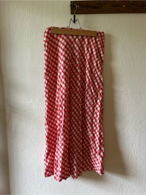 Universal Thread Red and White Gingham Midi Skirt